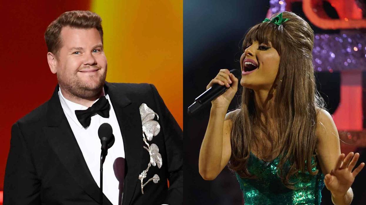 James Corden and Ariana Grande
