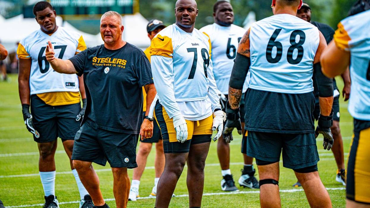 James Daniels at practice in Latrobe