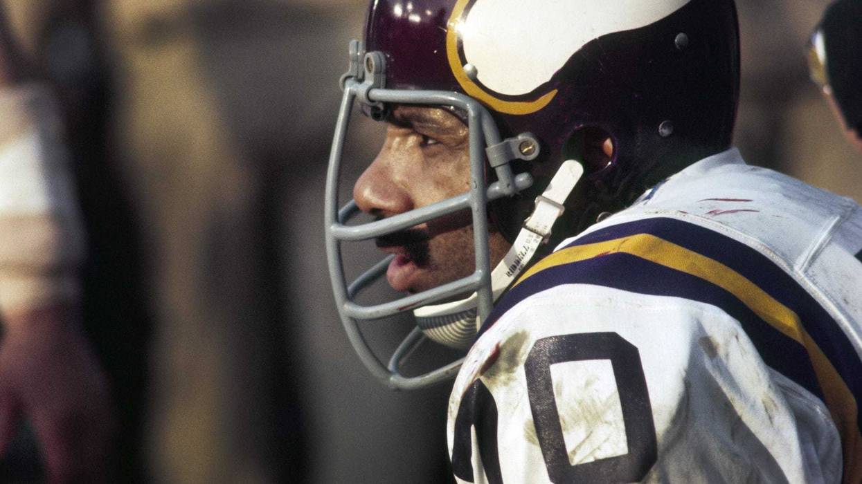 Jan 11, 1970- Minnesota Vikings defensive end Jim Marshall (70) on the sideline against the Kansas City Chiefs during Super Bowl IV at Tulane Stadium. The Chiefs defeated the Vikings 24-7.