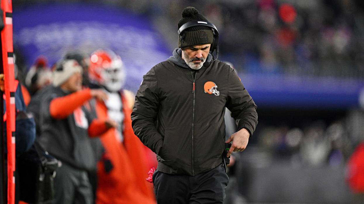 Jan 4, 2025; Baltimore, Maryland, USA; Cleveland Browns head coach Kevin Stefanski looks on during the second quarter against the Baltimore Ravens at M&T Bank Stadium.
