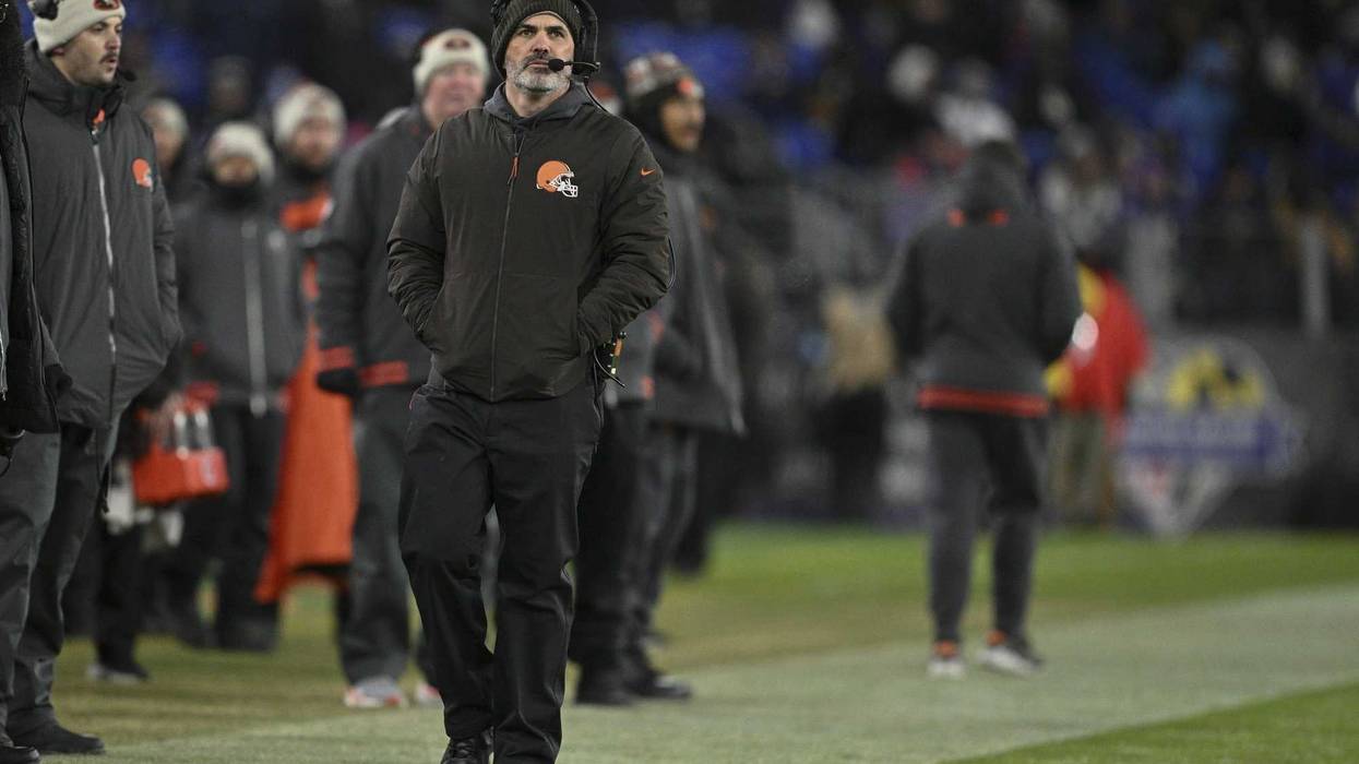 Jan 4, 2025; Baltimore, Maryland, USA; Cleveland Browns head coach Kevin Stefanski walks the sidelines during the second half against the Baltimore Ravens at M&T Bank Stadium.