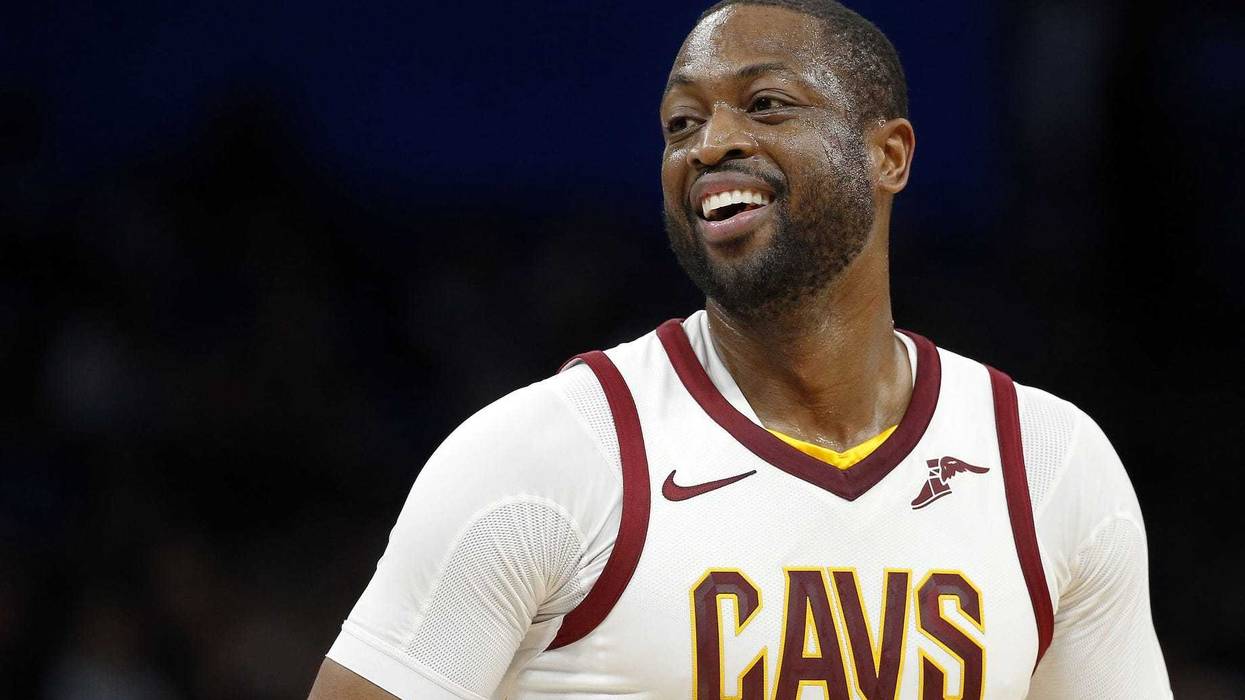 Jan 6, 2018; Orlando, FL, USA; Cleveland Cavaliers guard Dwyane Wade (9) smiles as he looks on against the Orlando Magic during the second quarter at Amway Center. Mandatory Credit: Kim Klement-USA TODAY Sports