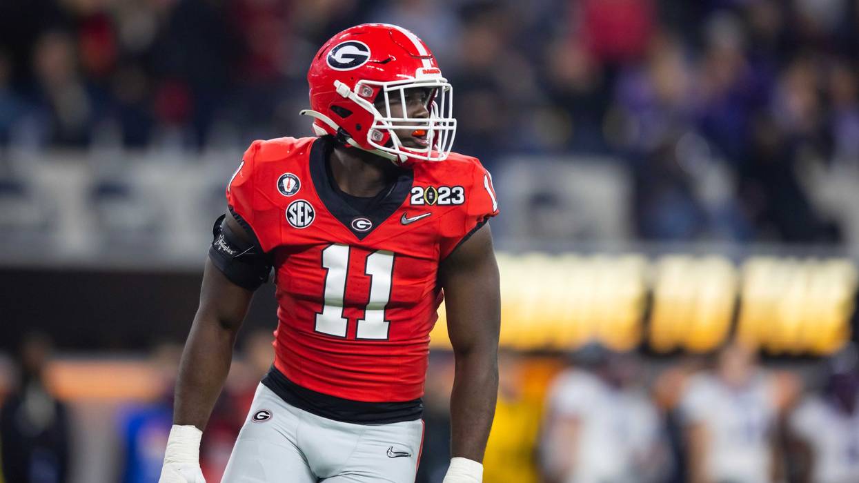 Jan 9, 2023; Inglewood, CA, USA; Georgia Bulldogs linebacker Jalon Walker (11) against the TCU Horned Frogs during the CFP national championship game at SoFi Stadium. Mandatory Credit: Mark J. Rebilas-Imagn Images