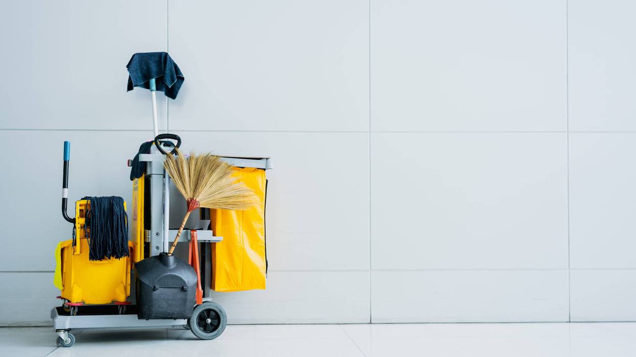 janitor's cleaning cart