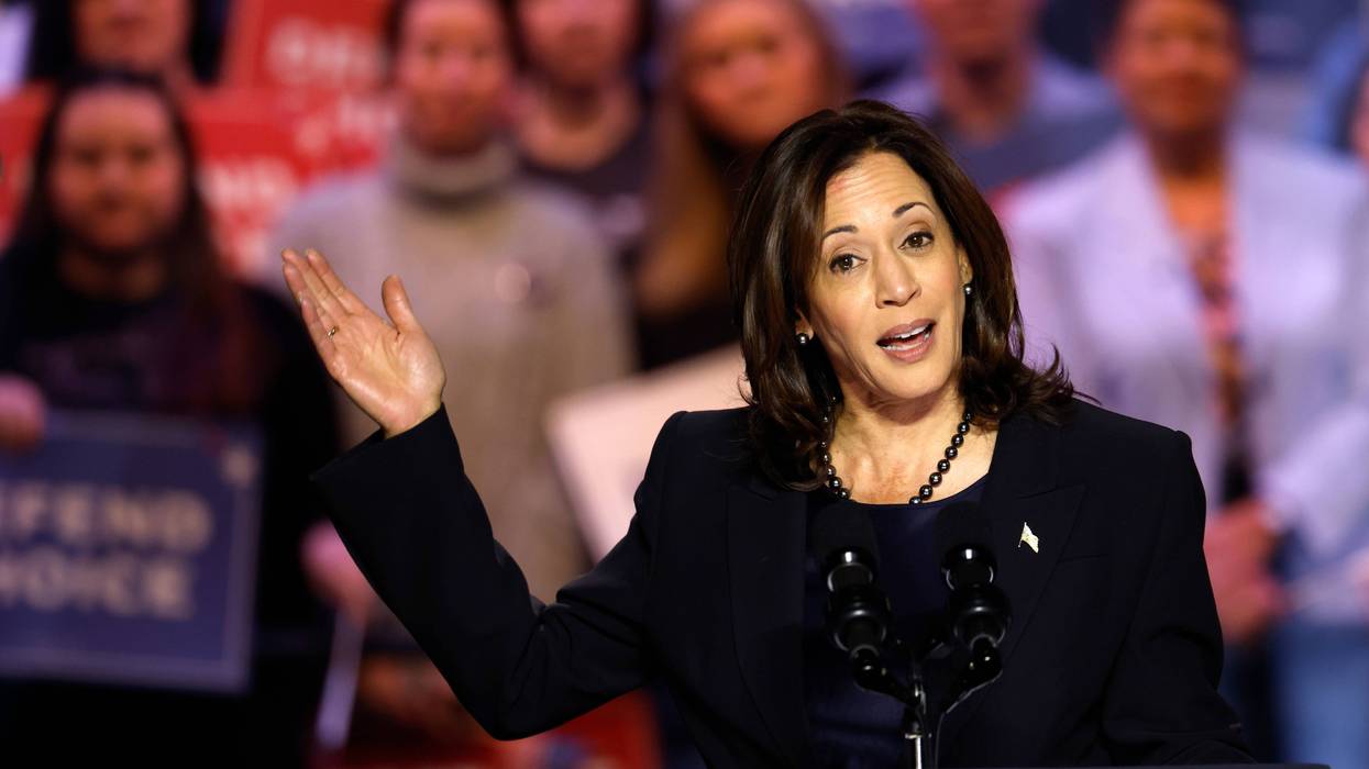 JANUARY 23: U.S. Vice President Kamala Harris speaks at a ”Reproductive Freedom Campaign Rally" at George Mason University on January 23, 2024 in Manassas, Virginia. During the first joint rally held by the President and Vice President, President Joe Biden and Harris spoke on what they perceive as a threat to reproductive rights.