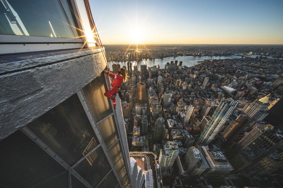 Jared Leto climbs the Empire State Building on Nov. 9, 2023.