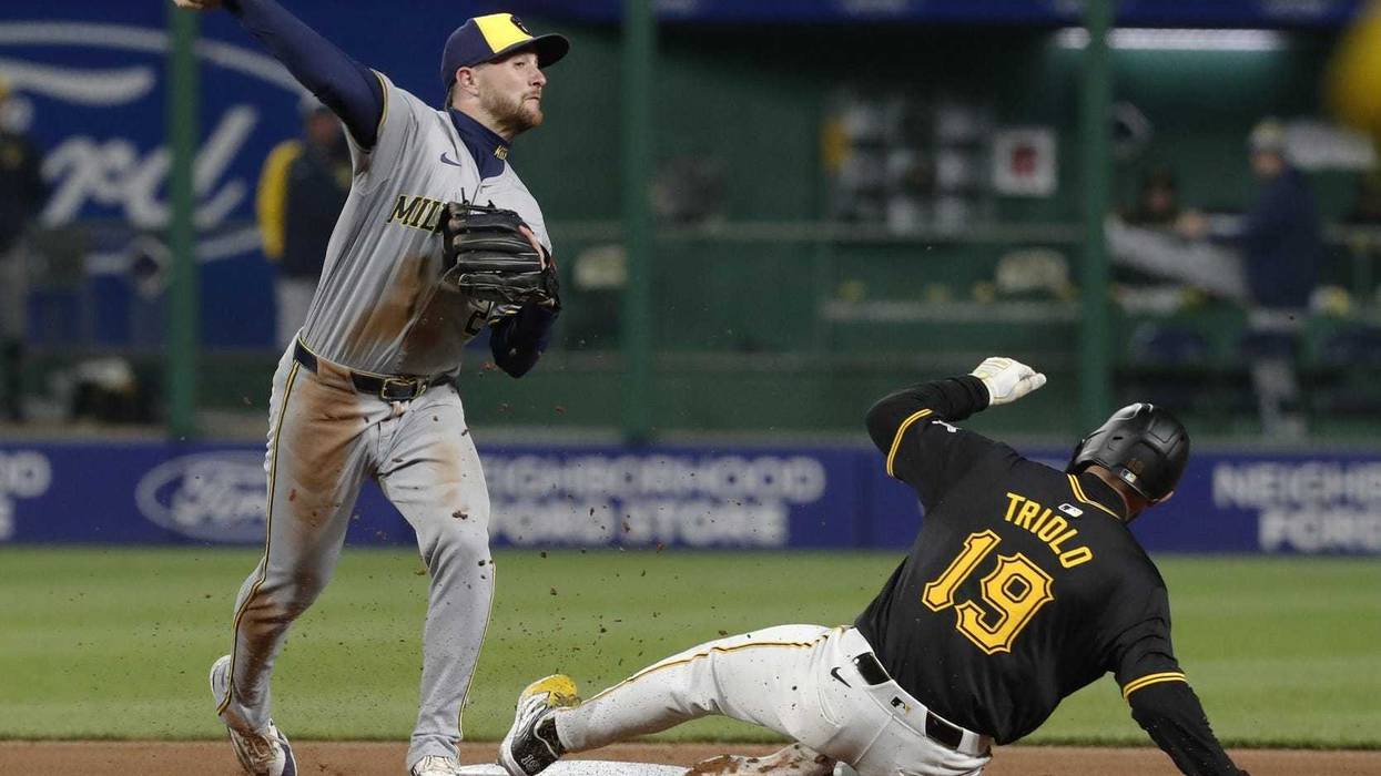 Jared Triolo sliding vs Milwaukee