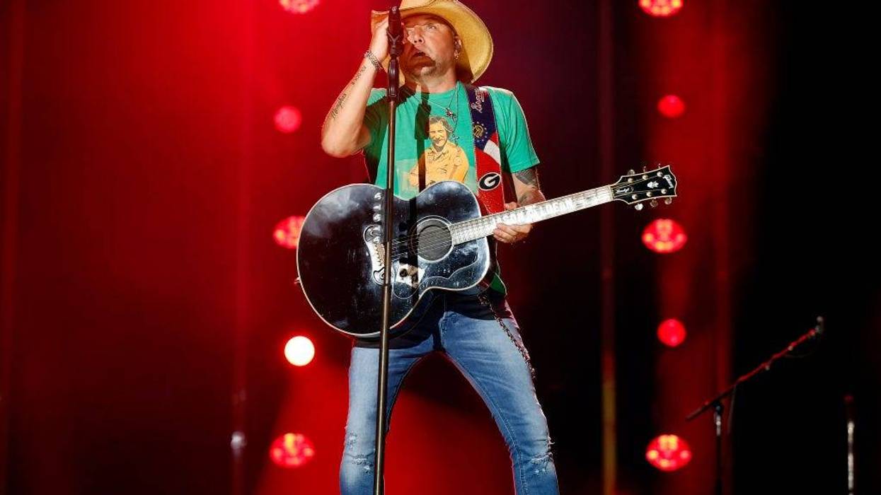 Jason Aldean performs on stage during day three of CMA Fest 2023