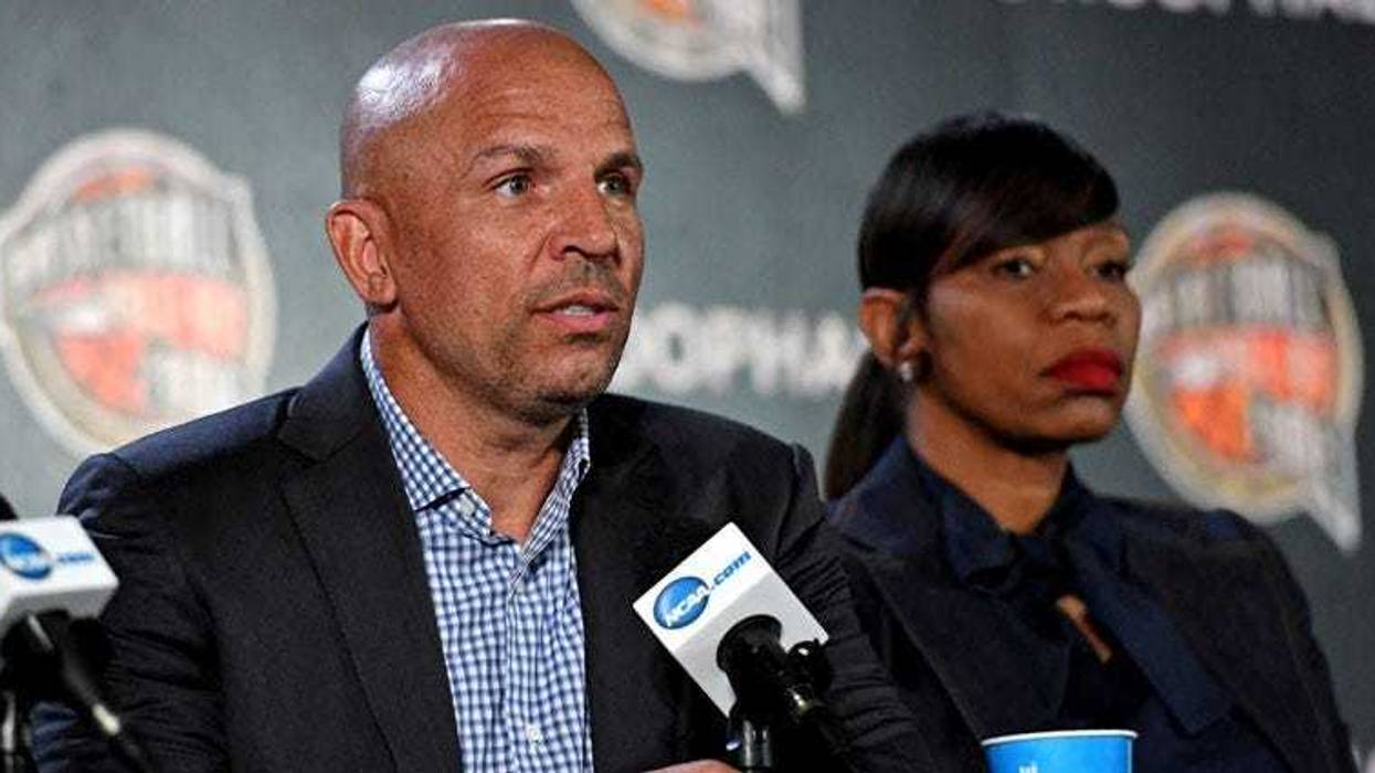 Jason Kidd speaks during the NBA Hall of Fame news conference on March 31, 2018, at the Alamodome in San Antonio.
