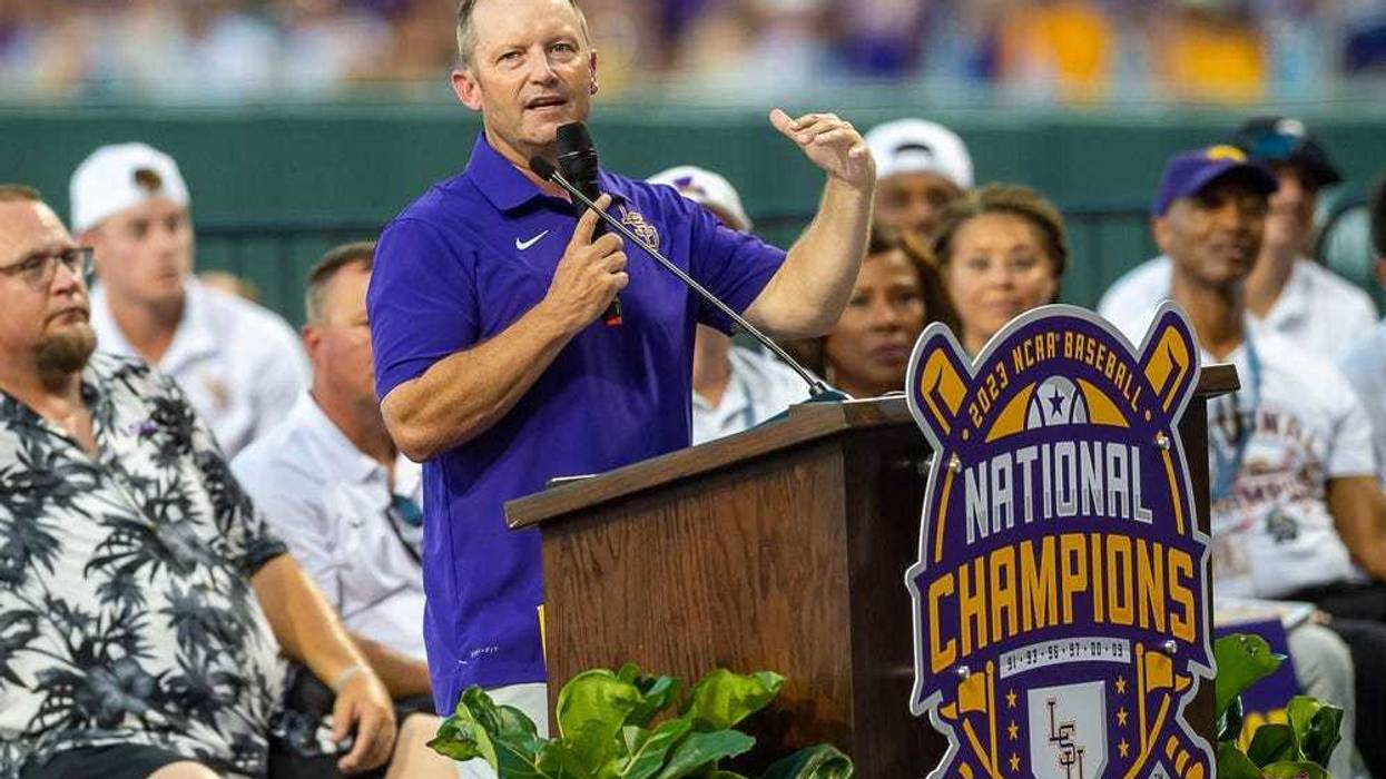 Jay Johnson LSU at podium