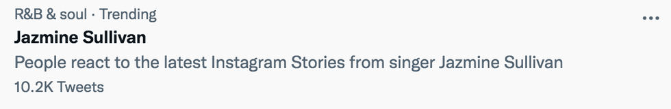 Jazmine Sullivan trending on Twitter