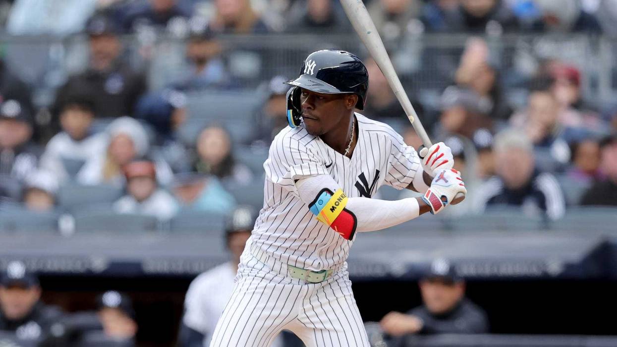 Jazz Chisholm batting with Torpedo bats