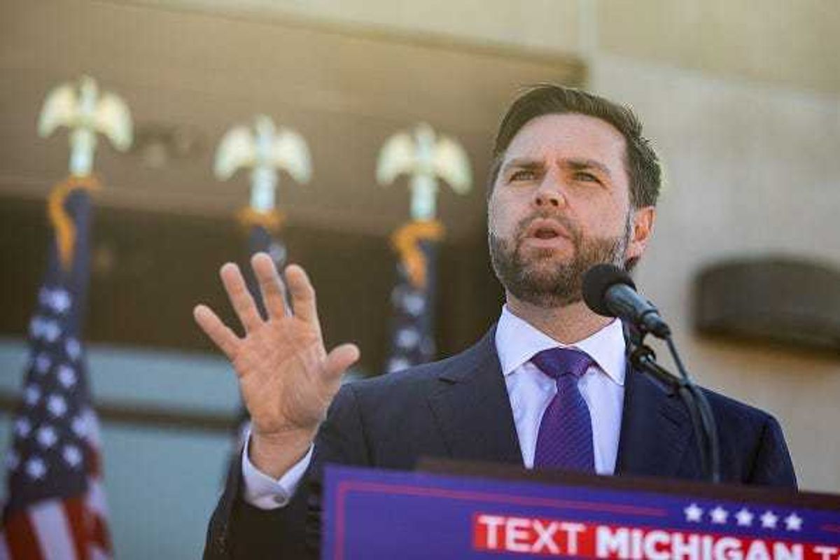 JD Vance speaks in Shelby Township, Michigan