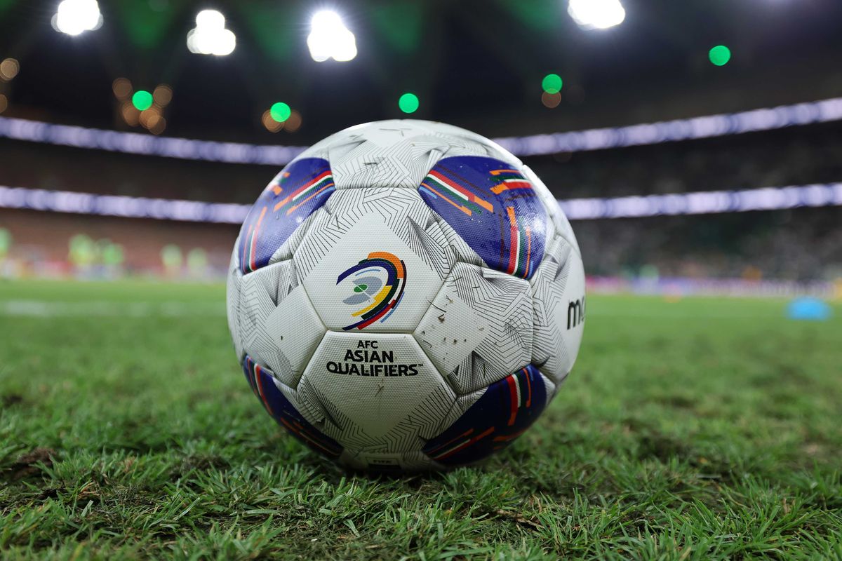 JEDDAH, SAUDI ARABIA - JUNE 10: A general view of the Molten Vantaggio, official match ball of the AFC Asian Qualifiers, seen prior to the 2026 FIFA World Cup Round Three AFC Asian Qualifier match between Saudi Arabia and Australia Socceroos at King Abdullah Sports City on June 10, 2025 in Jeddah, Saudi Arabia. (Photo by Yasser Bakhsh/Getty Images)