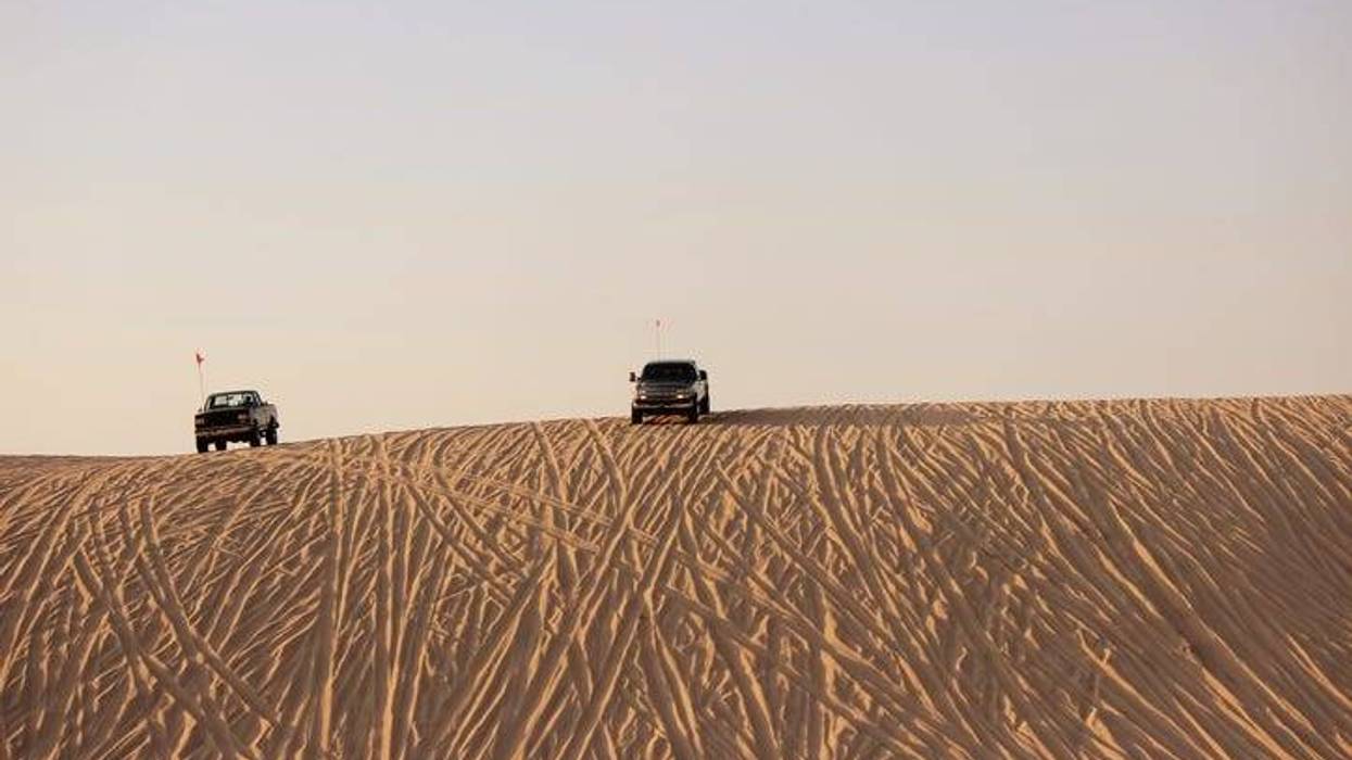 Jeeps on the dunes at Silver Lake State Park.