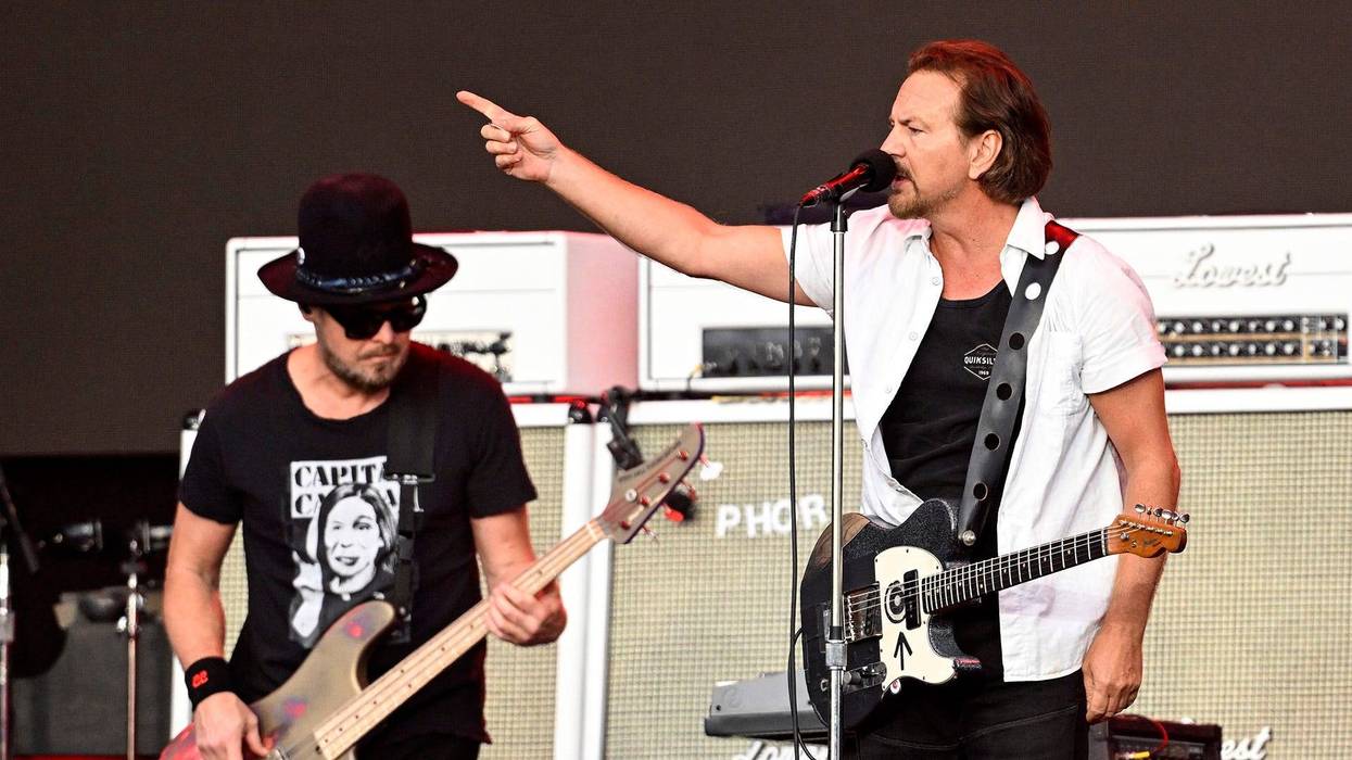 Jeff Ament and Eddie Vedder of Pearl Jam