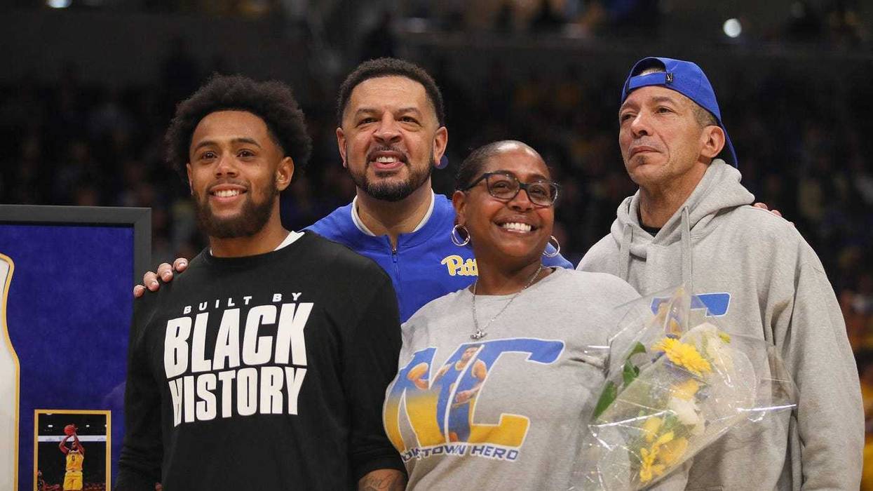 Jeff Capel on senior day with Nelly Cummings family