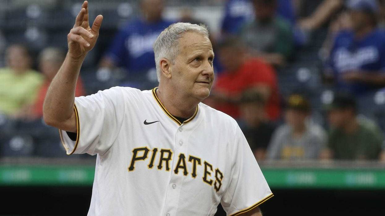 Jeff Daniels throws out the first pitch at PNC Park