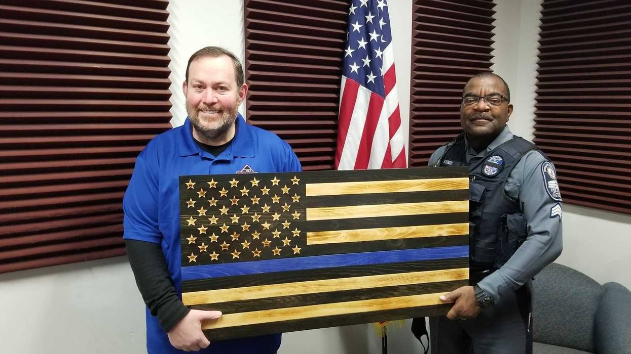 Jeff Katz and Sgt. Marcus Brigil
