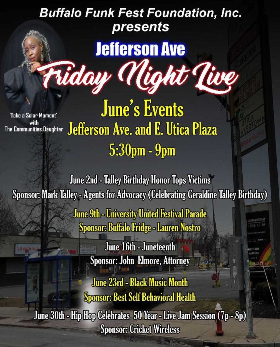 Jefferson Avenue Friday Night Live schedule
