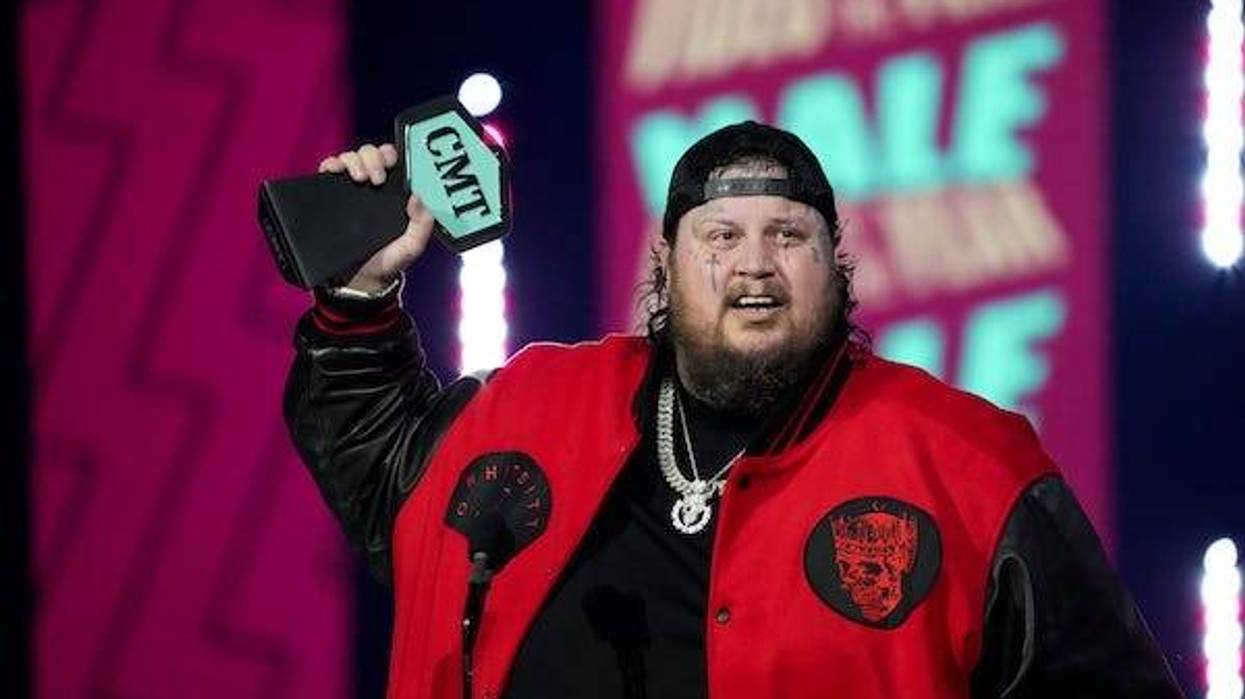 Jelly Roll accepts the award for Male Video of the Year at the CMT Awards at the Moody Center on Sunday, April 2, 2023, in Austin, Texas