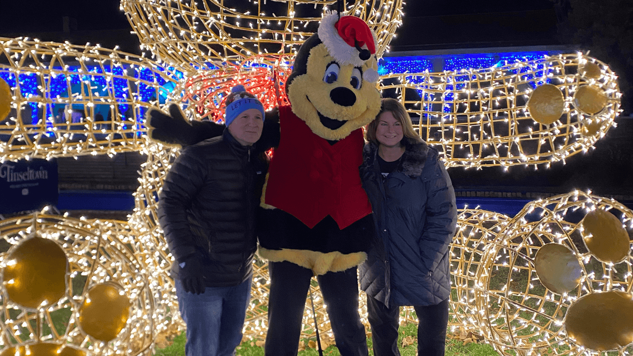 Jenn, Bill and Buzzbee at Tinseltown