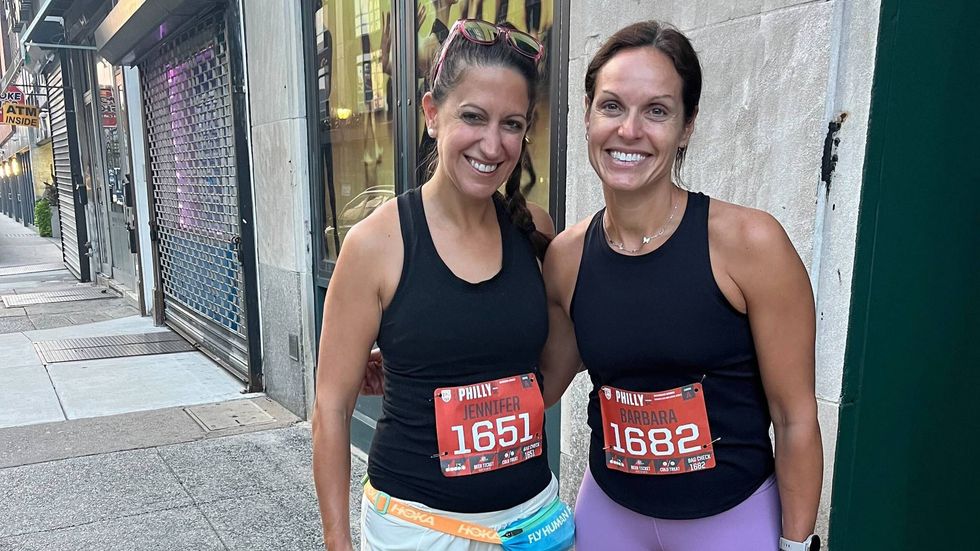 Jennifer McCracken and Barbara Rockenbach, Philly 10k