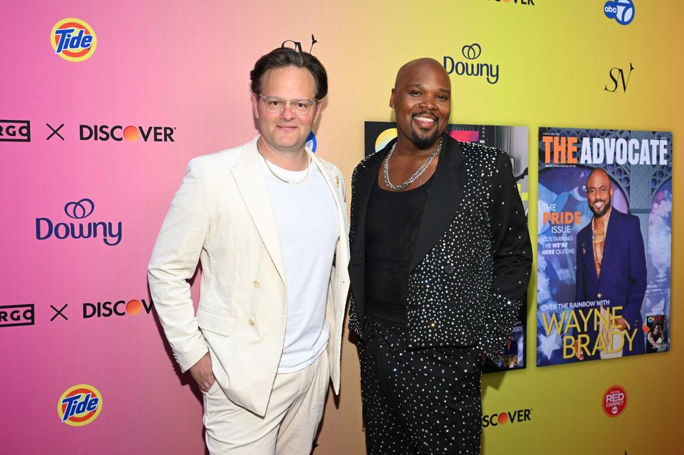 Jeremy Merrifield and Michael James Scott attend the Out/Advocate Pride Cover Party 2024: Pride of Broadway on June 3, 2024 in New York City.