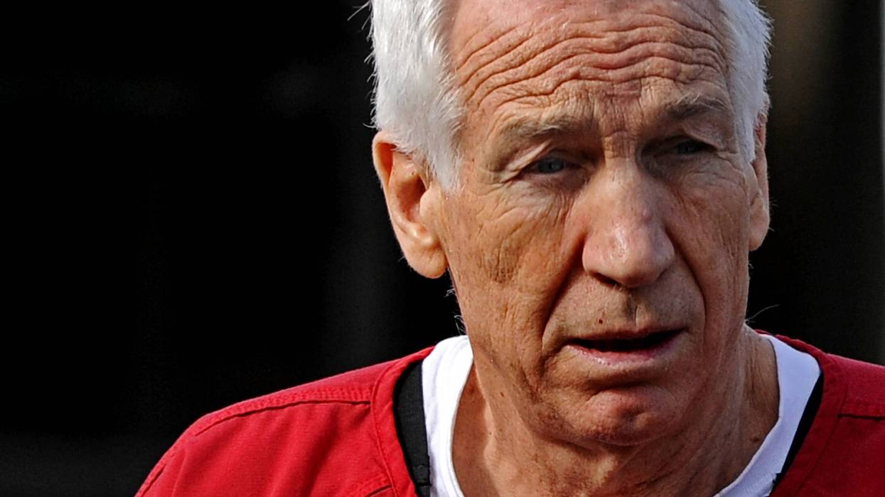 Jerry Sandusky leaves court in 2012 after being sentenced in his child sex abuse case.