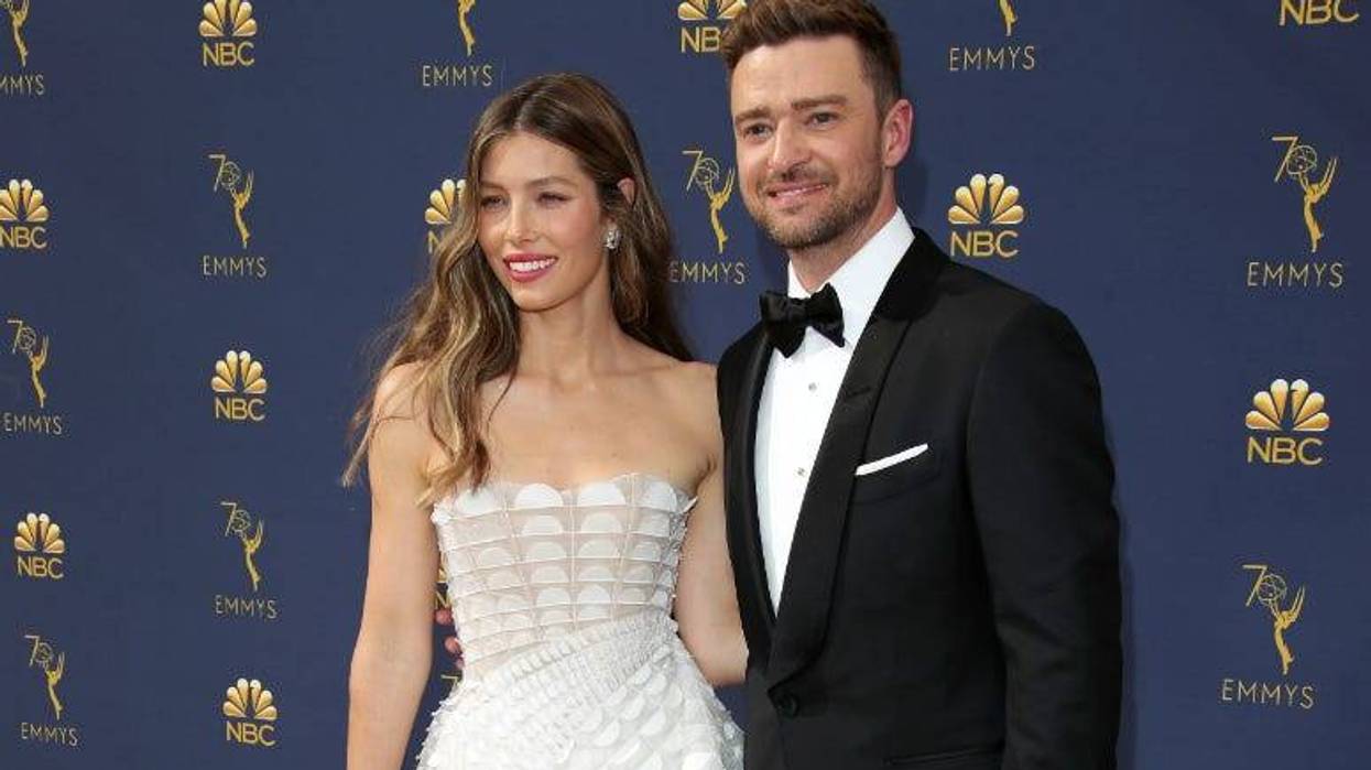 Jessica Biel and Justin Timberlake arrive for the 70th Emmy Awards