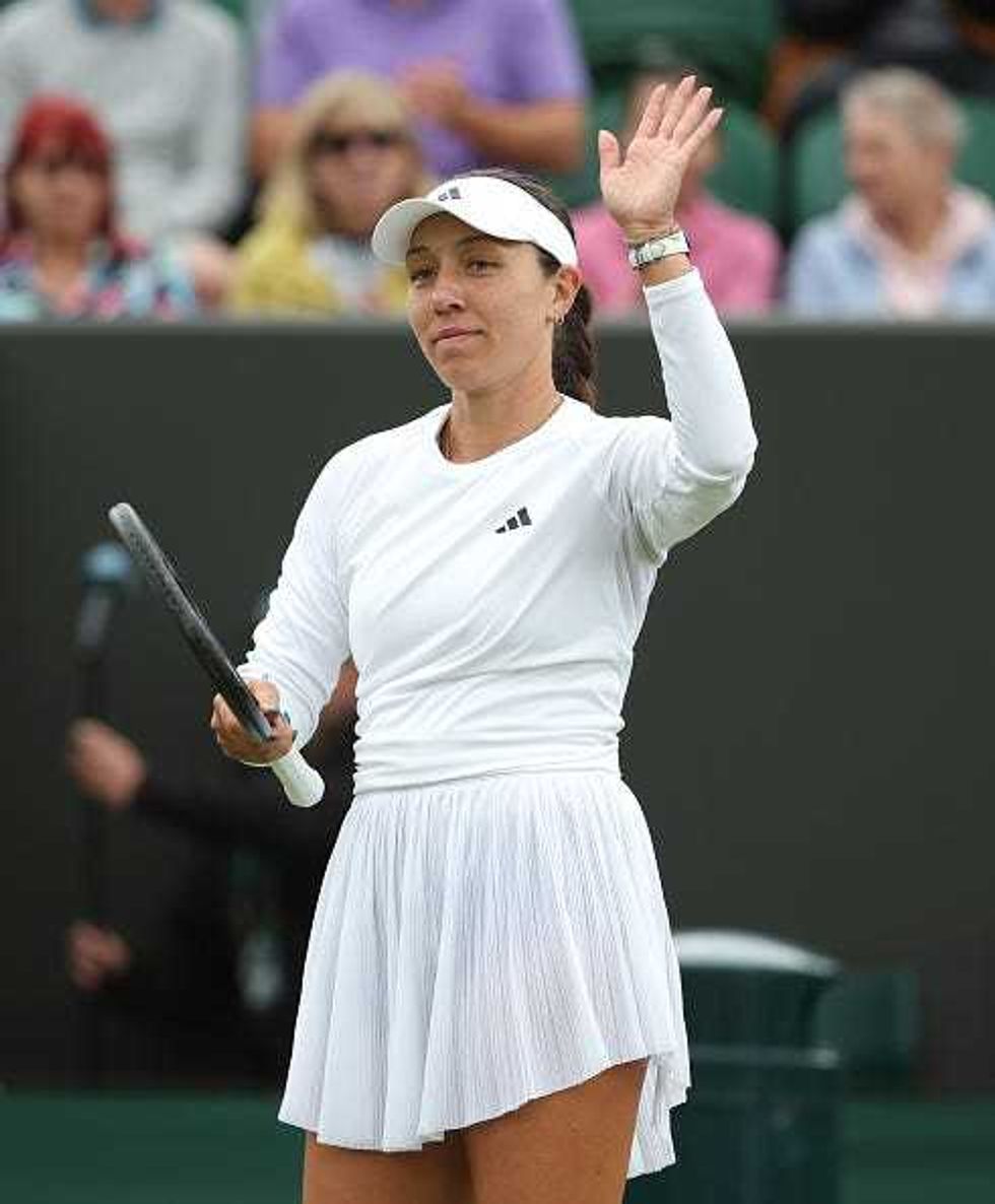Jessica Pegula against Ashlyn Krueger of the U.S. in the first round on Day Two at Wimbledon