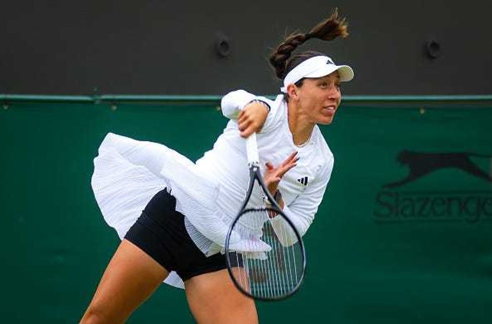 Jessica Pegula in first round action against Ashlyn Krueger of the United States at Wimbledon