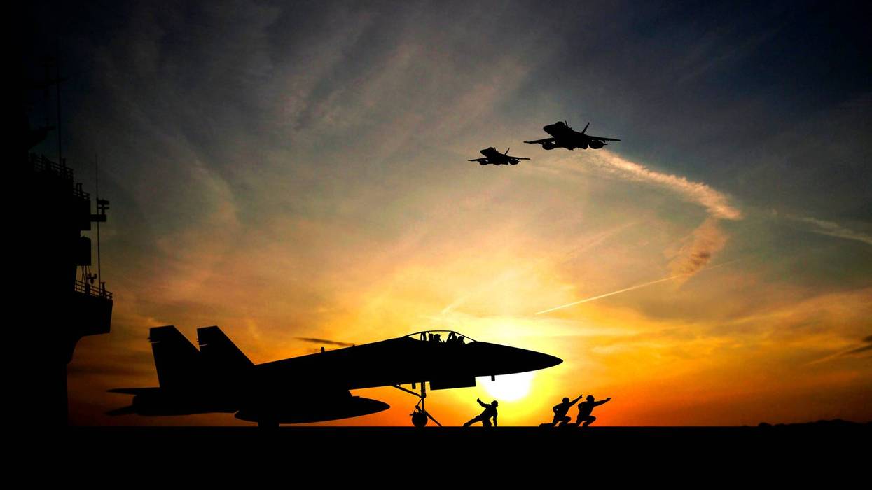 Jet Plane On An Aircraft Carrier