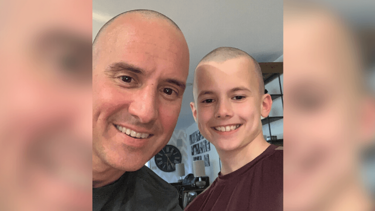 Jim Sanfilippo and son do haircut challenge