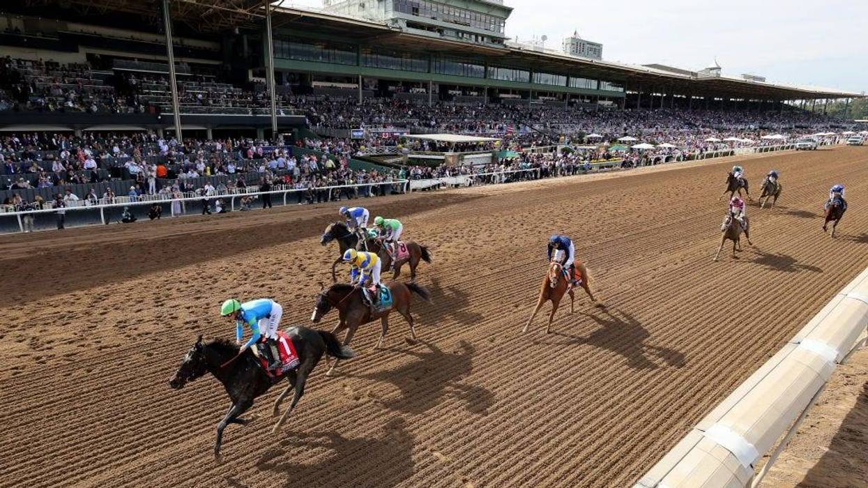 Jockey Irad Ortiz Jr. rides Goodnight Olive to victory during the PNC Bank Breeders' Cup Filly and Mare Sprint (Grade 1) at Santa Anita Park on November 04, 2023 in Arcadia, California. (Photo by Harry How/Getty Images)