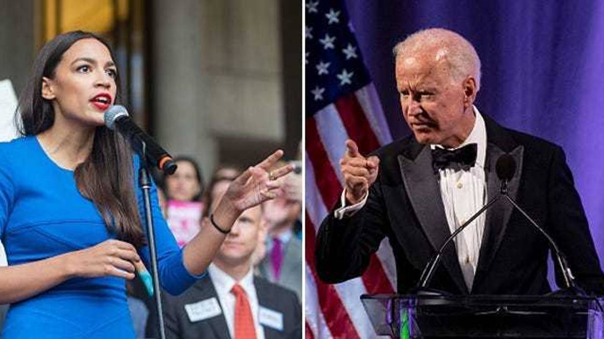 Joe Biden and Alexandria Ocasio-Cortez