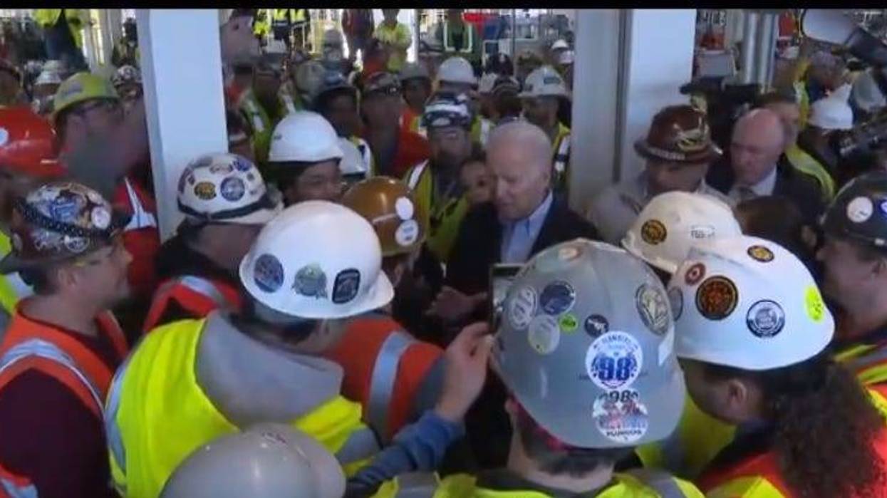 Joe Biden yells at factory worker in Detroit