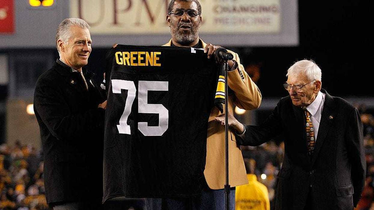 Joe Greene during in number retirement ceremony