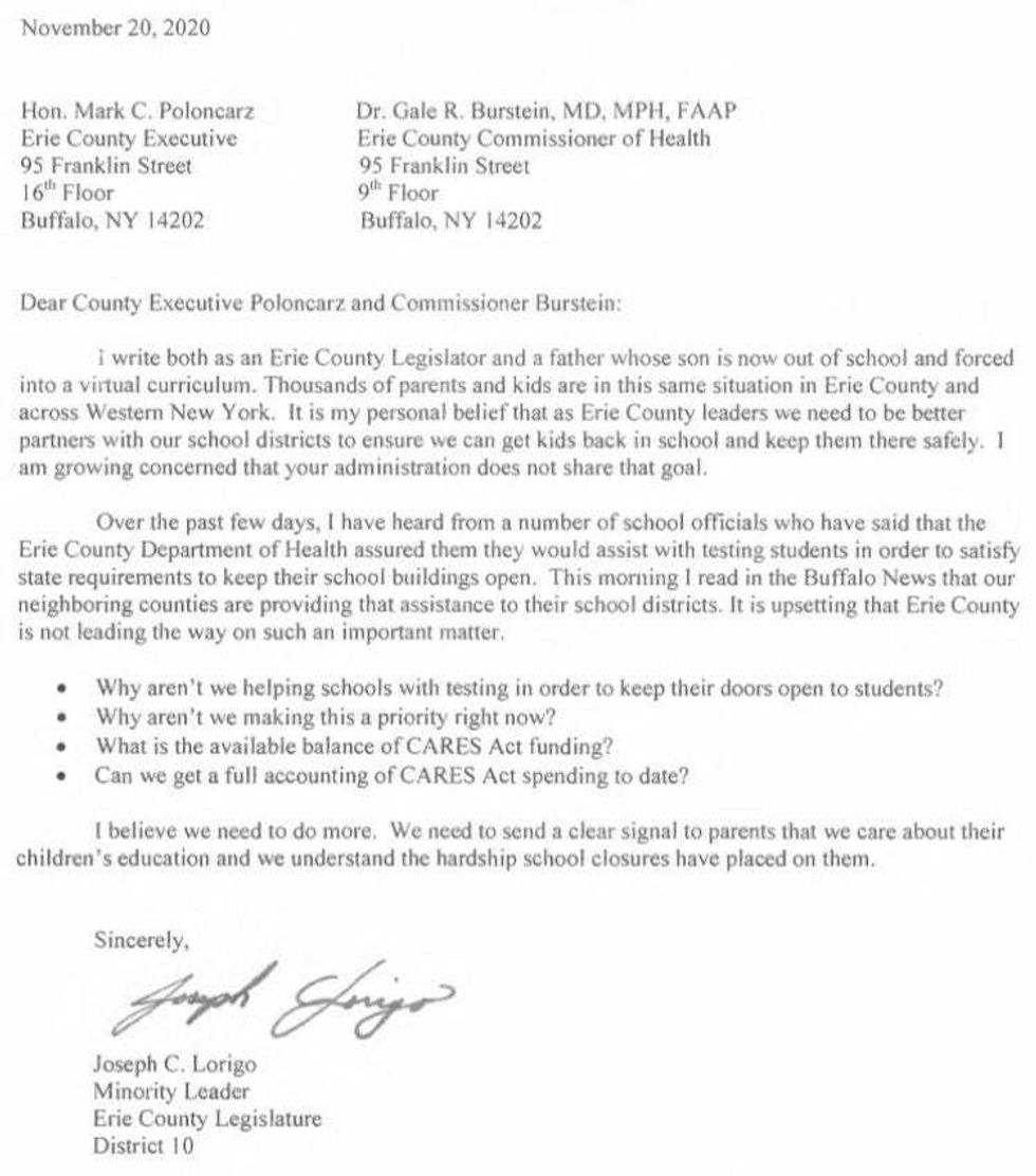 Joe Lorigo Letter