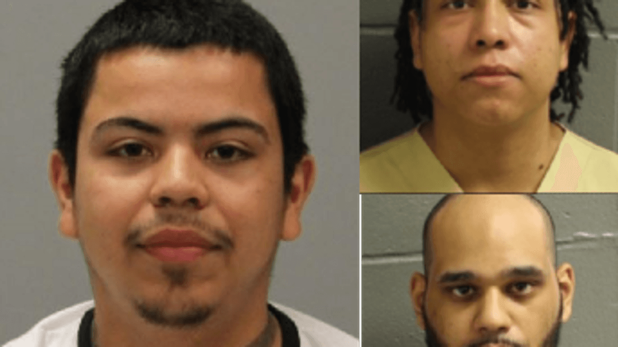 Joel Llanes (L), Israel Ruiz (Bottom) and Louis Ramirez (Top) were arrested Monday on charges related to an armed home invasion robbery in New Jersey last week.
