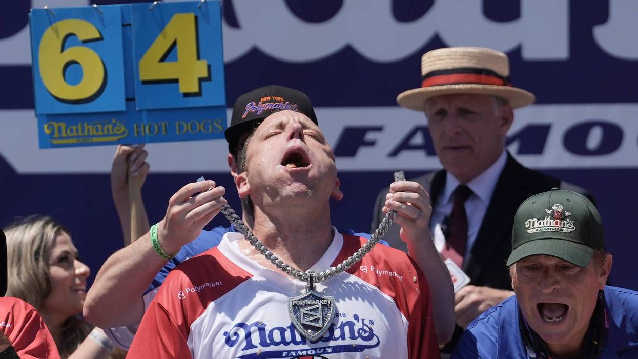 Joey Chestnut eats 66 hot dogs to again claim Mustard Belt at Nathan's Famous contest