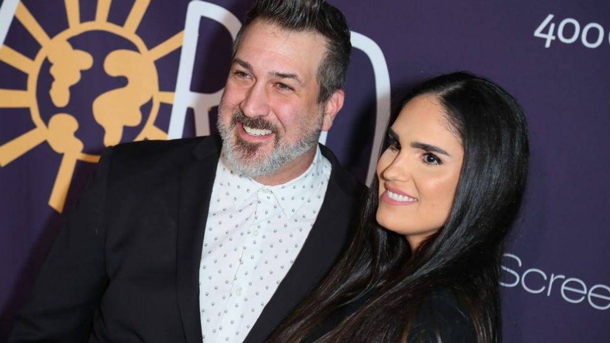 Joey Fatone and his wife Kelly Fatone attend New Starz Series "Now Apocalypse" Premiere - Arrivals at Hollywood Palladium on February 27, 2019 in Los Angeles, California