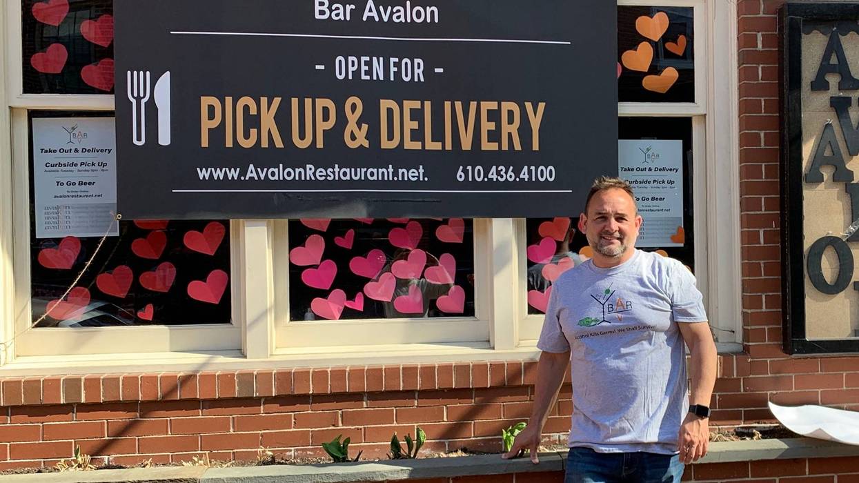 John Brant-Lee, owner of Bar Avalon in West Chester, has been selling pay-as-you-wish dinners to raise money for local charities, and has also been donating lunches and dinners to first responders.