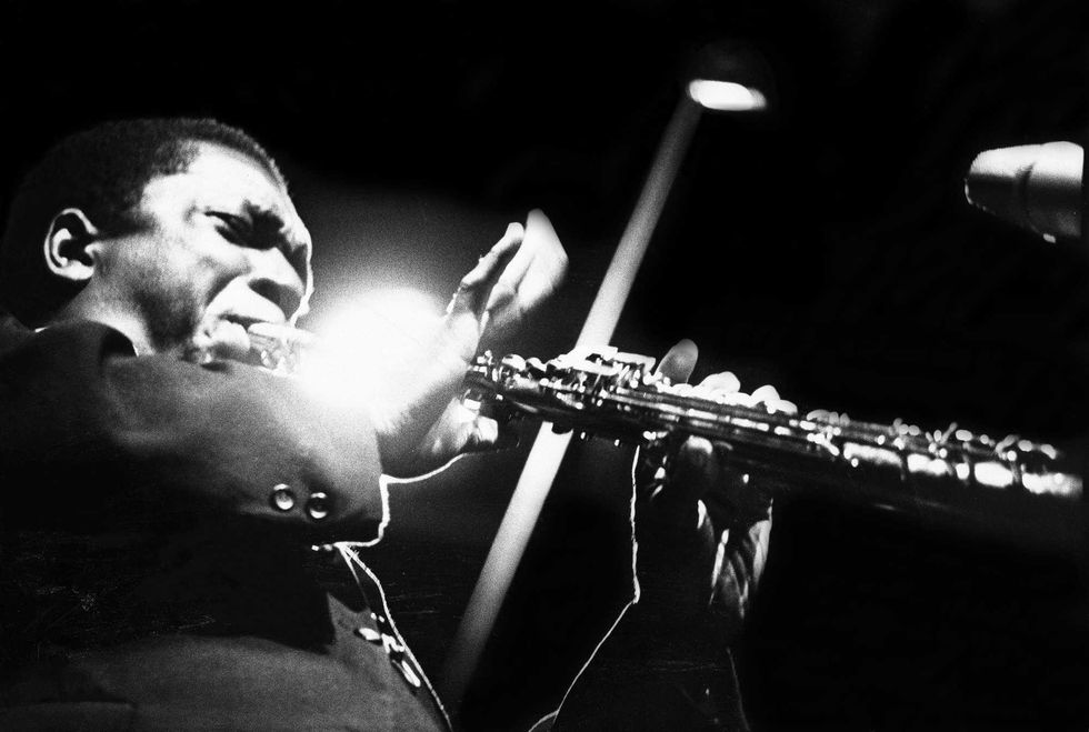 John Coltrane in 1965 performing