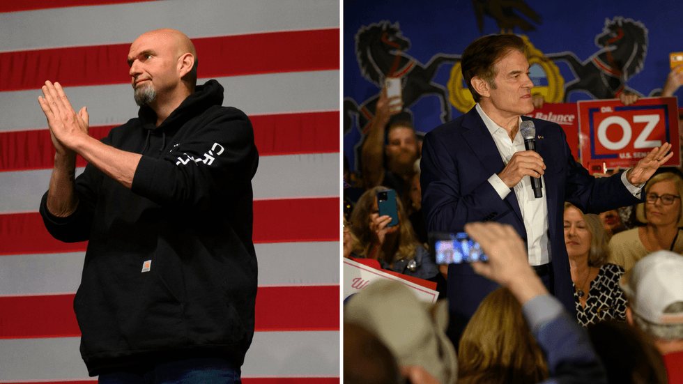 John Fetterman (left) and Mehmet Oz