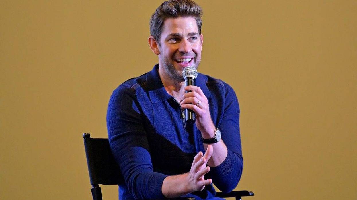 John Krasinski speaks during the Post-Screening Q&A of 'A Quiet Place Part II' at the AMC Empire 25 on May 23, 2021 in New York, New York