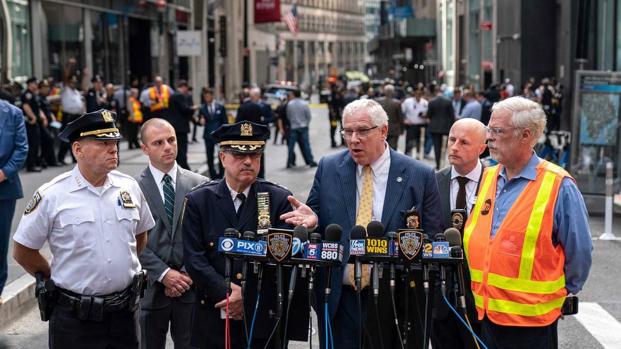 John Miller, Deputy Commissioner of Intelligence and Counterterrorism for the NYPD, speaks to the press near the scene of a suspicious package near the Fulton Street subway station in Lower Manhattan on August 16, 2019 in New York City.