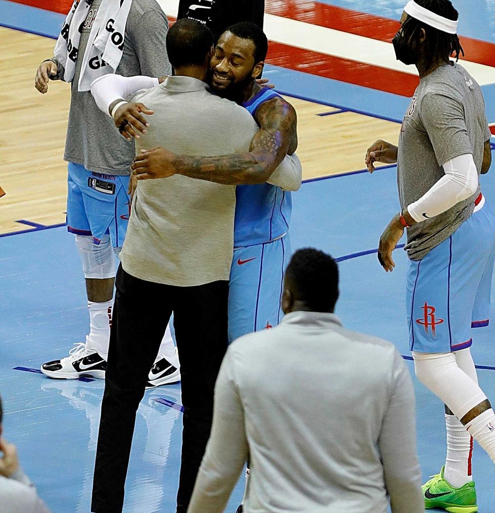 John Wall embraces Rockets head coach Stephen Silas