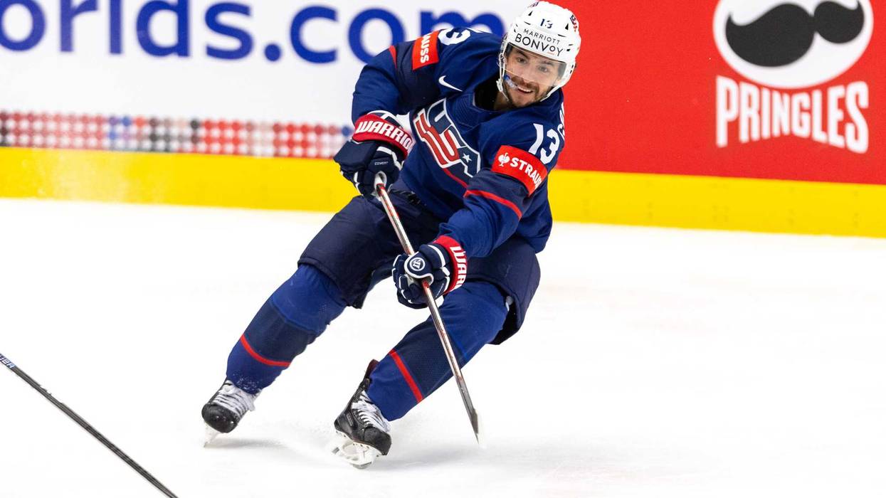 Johnny Gaudreau playing in the IIHF Ice Hockey World Championship Group B match between the United States and Germany in Ostrava, Czech Republic, on May 11, 2024.