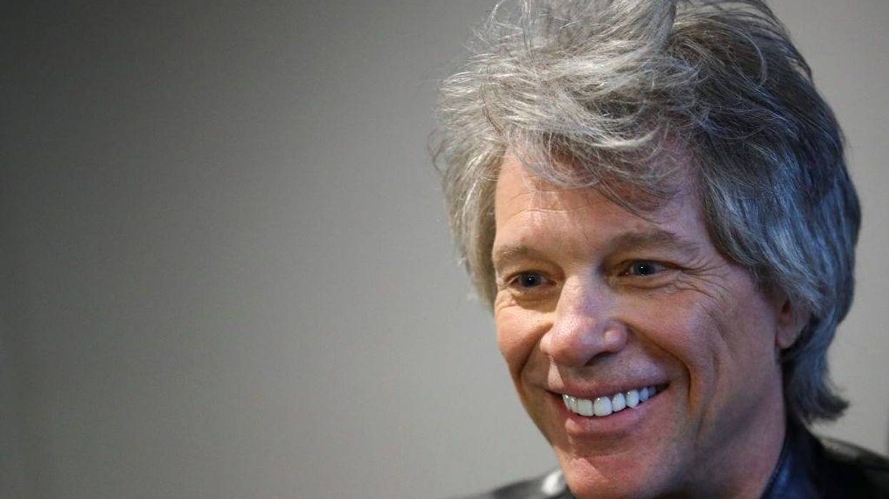 Jon Bon Jovi speaks to the media before a meeting with Prince Harry, Duke of Sussex at Abbey Road Studios on February 28, 2020 in London, England.